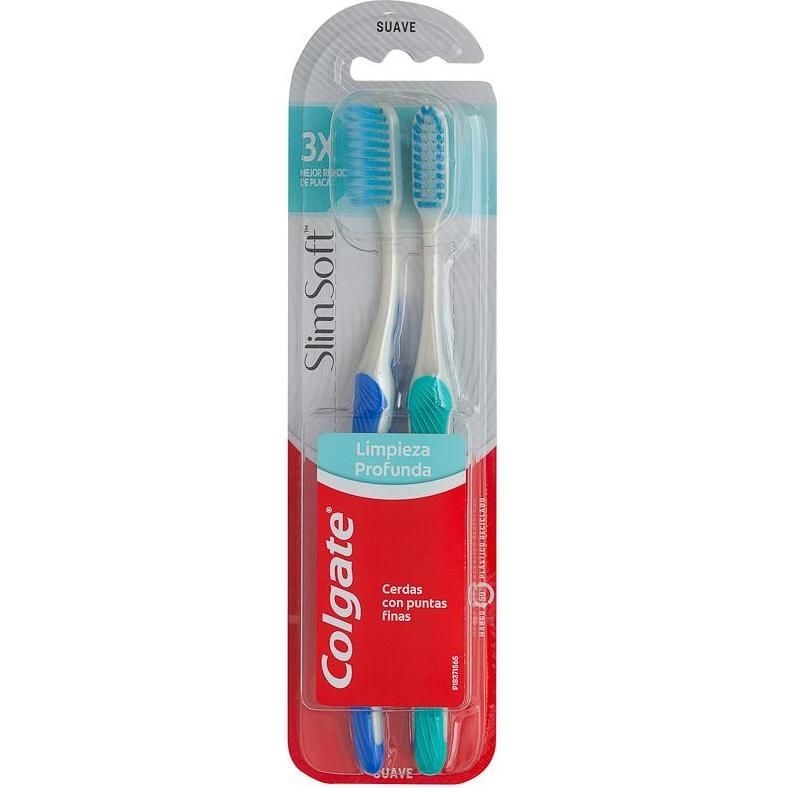 Cepillo Dental Colgate Slimsoft Advanced Ultra Suave 2 Unidades
