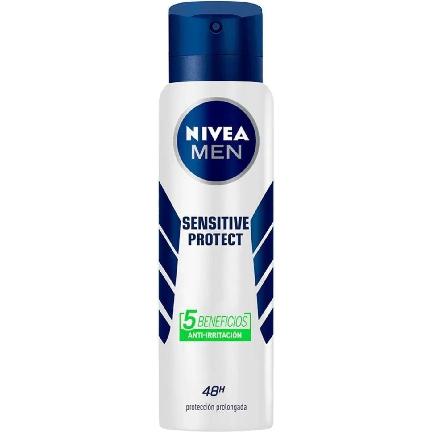 Desodorante Masculino Nivea Sensitive Protect En Aerosol 150 ml
