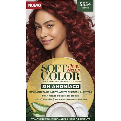 Tinte Para Cabello Wella Soft Color Sin Amoníaco Tono 5554 Cobrizo