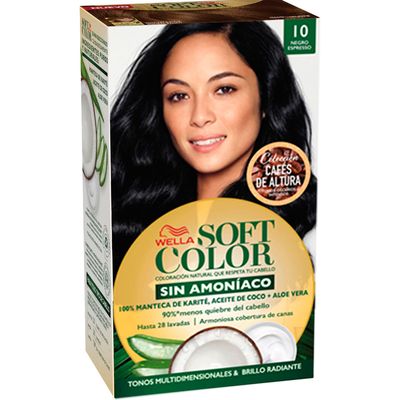 Tintura Wella Soft Color Kit Número 10 Black Espresso 1 Unidad