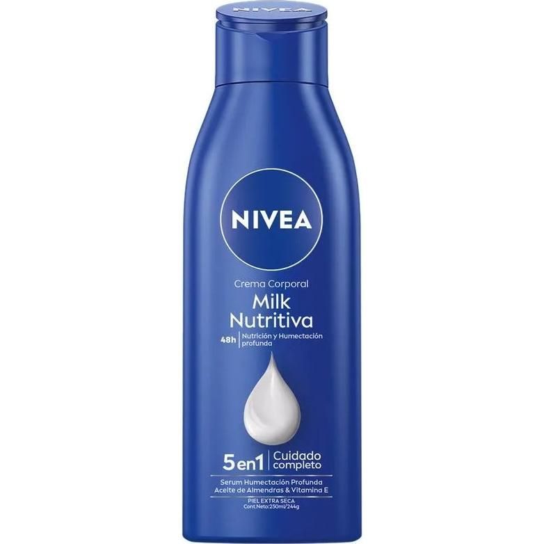 Crema Corporal Nivea Body Milk Piel Extra Seca Frasco 250 ml