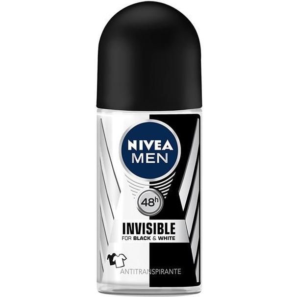 Desodorante Roll On Invisible Black & White Varón Nivea 50 ml