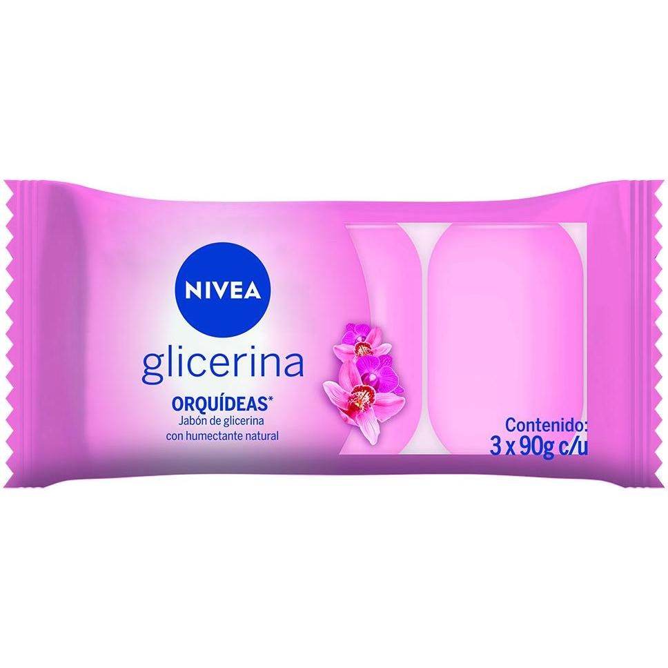 Jabones Nivea Humectantes Orquídeas Flow Pack 3 x 90 g