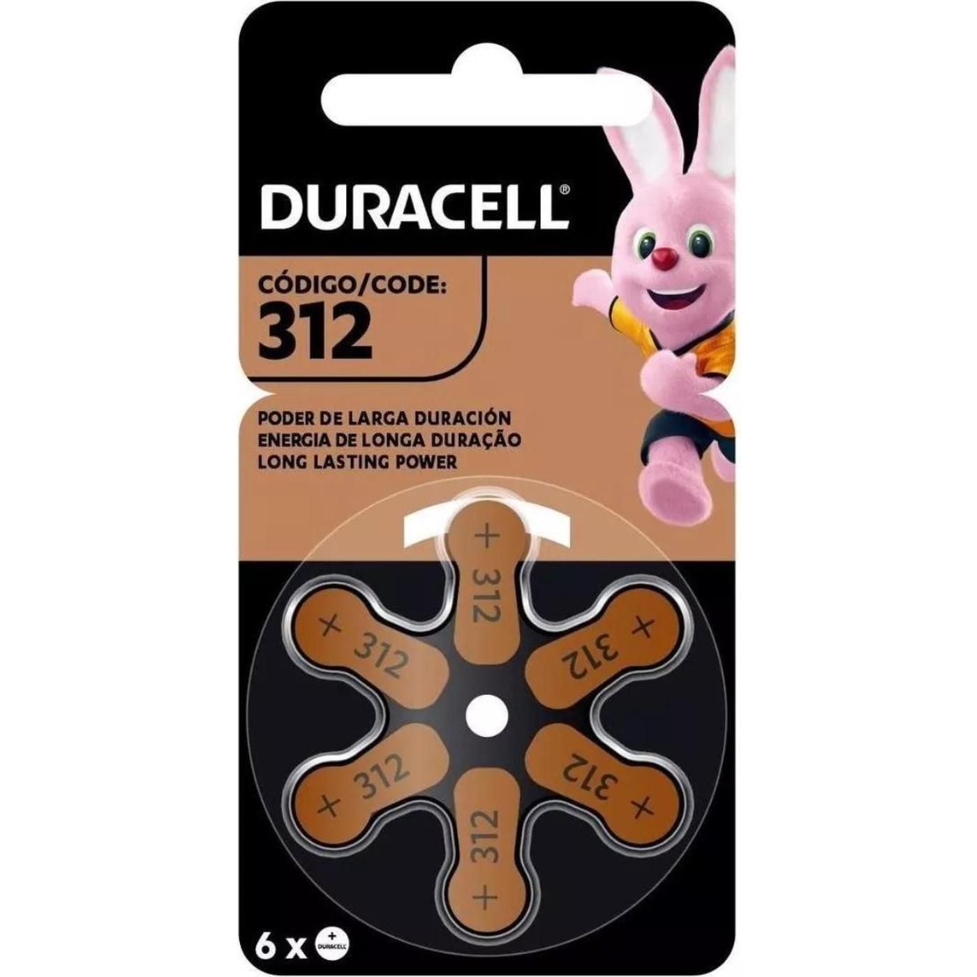 Pila Audiologia Duracell Tamaño 312 6 Unidades