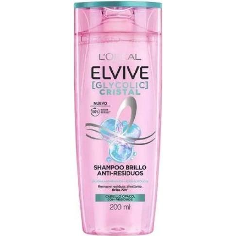 Shampoo Elvive Brillo Anti-Residuos Glycolic Cristal 200 ml