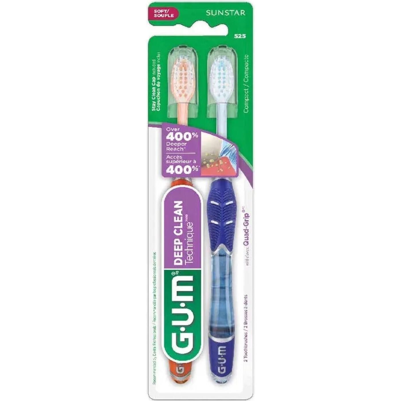 Cepillo De Dientes Gum 525 Technique Deep Clean 2 Unidades