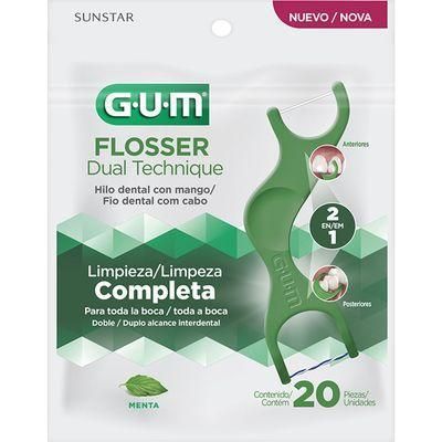 Flossers Gum Dual Con Hilo Dental Menta X 20 Uni