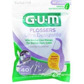 Hilo Dental Flossers Gum Menta Ultra Deslizante 40 Unidades