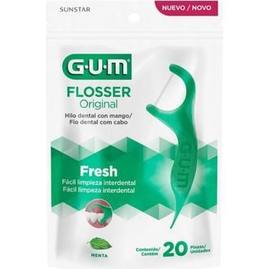 Hilo Dental con Mango Flossers GUM Original Menta 20 Unidades