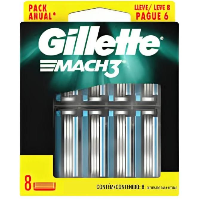 Repuesto Para Afeitadora Gillette Mach3 Regular 8 Unidades