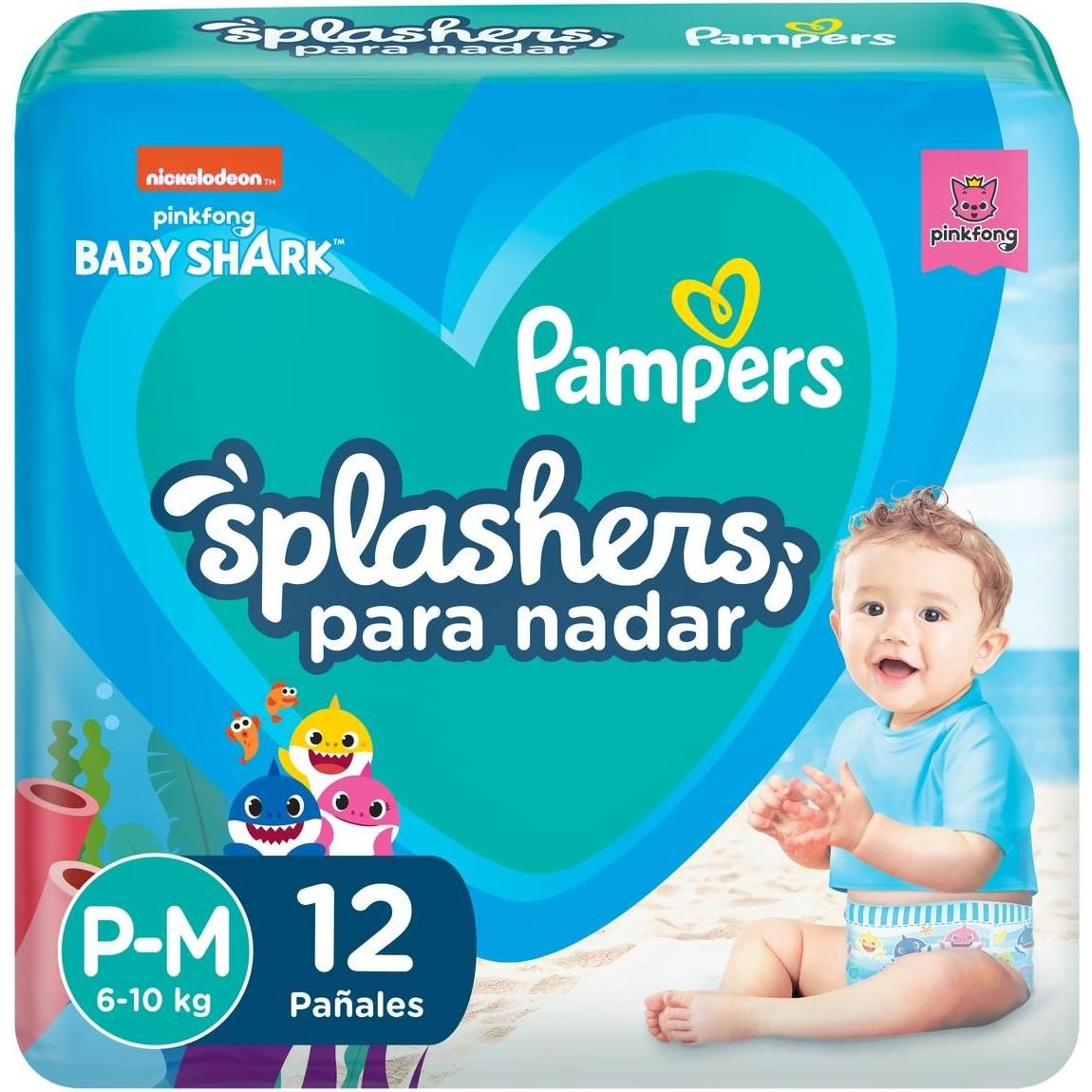 Pampers Splashers Pañales P-M 12 Unidades