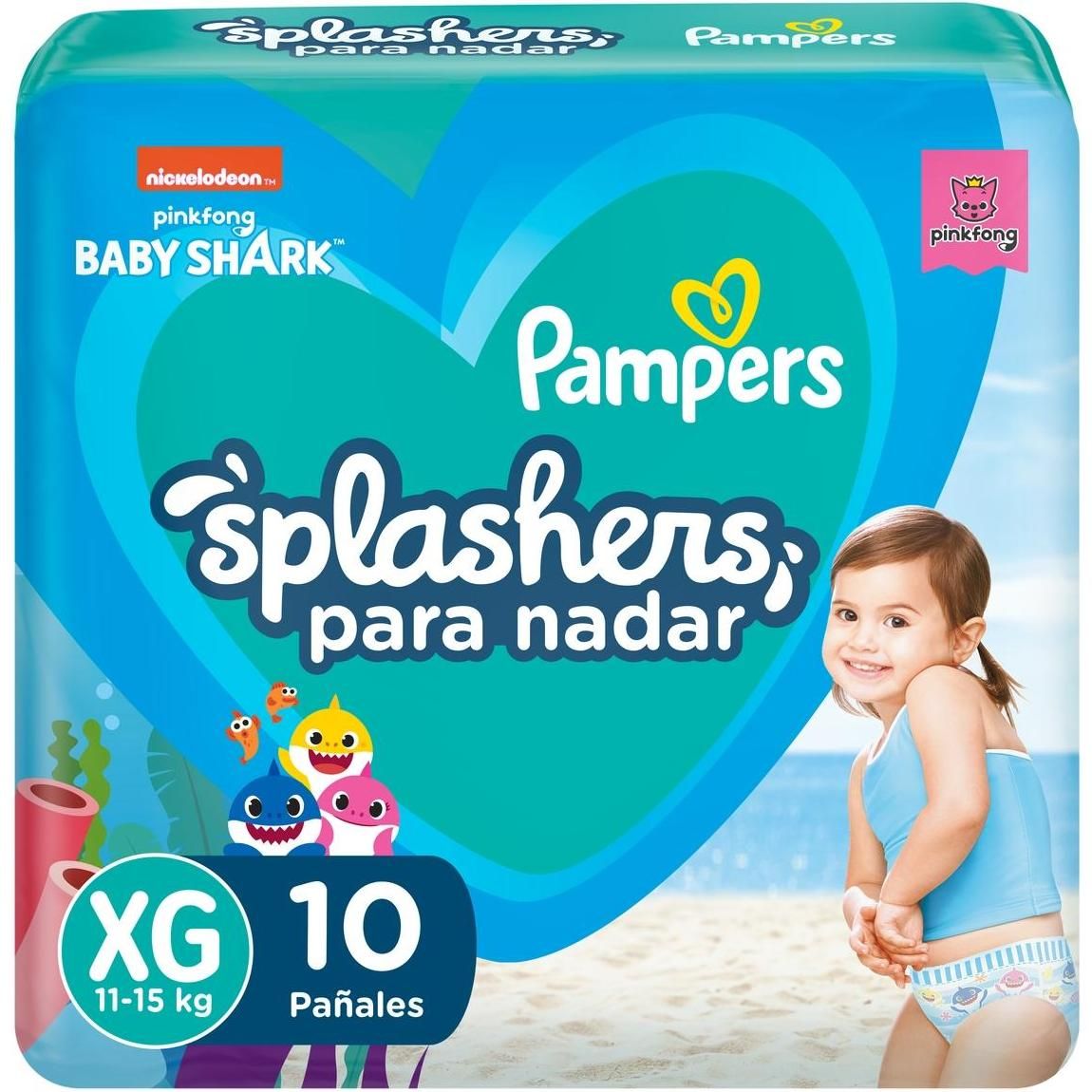 Pampers Splashers Pañales G-XG 10 Unidades