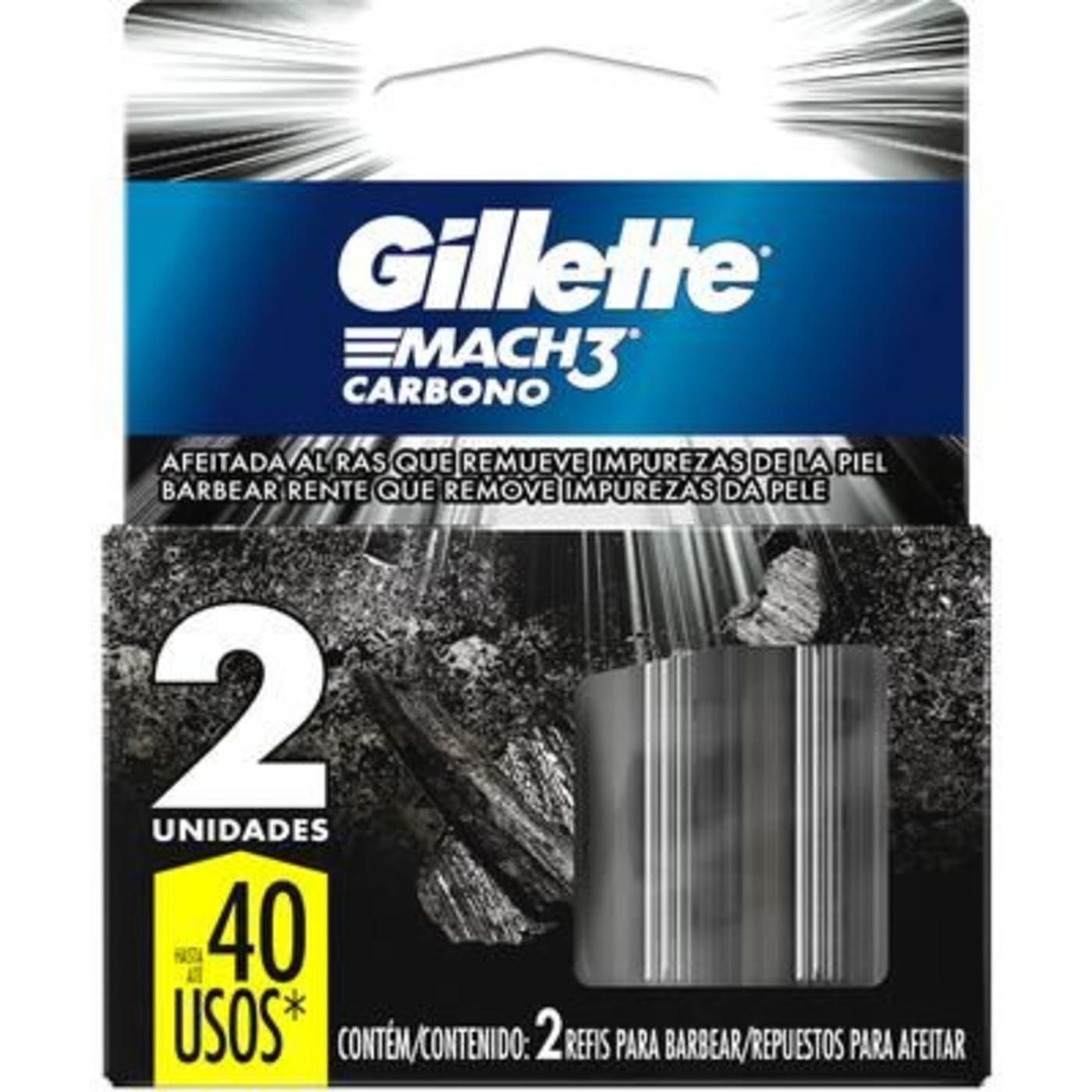 Repuesto Gillette Mach3 Carbono 2 Unidades