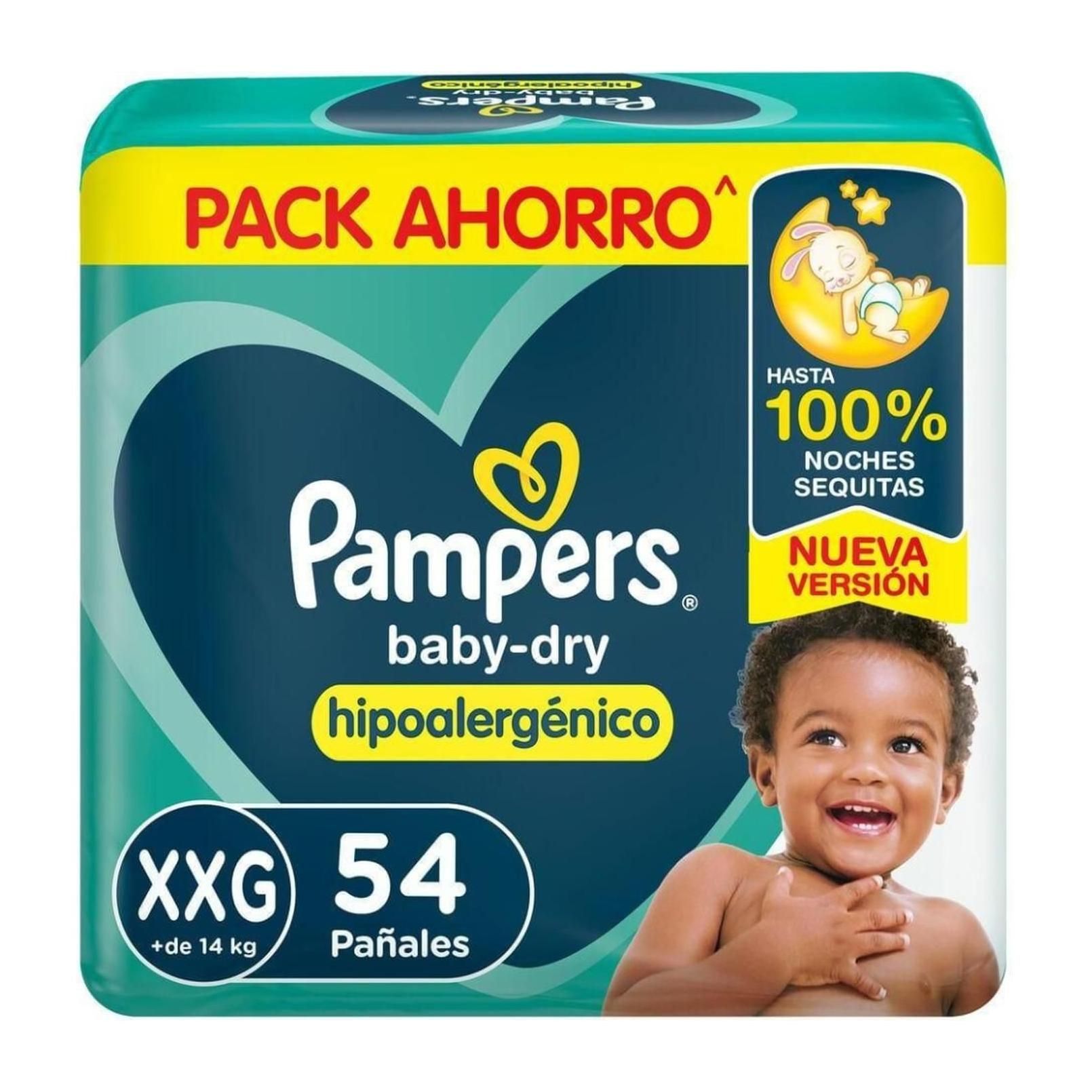 Pañales Pampers Babydry Talle XXG 54 Unidades