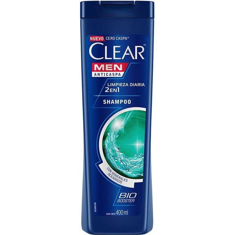 Shampoo Clear Men Anticaspa 2 En 1 400 ml
