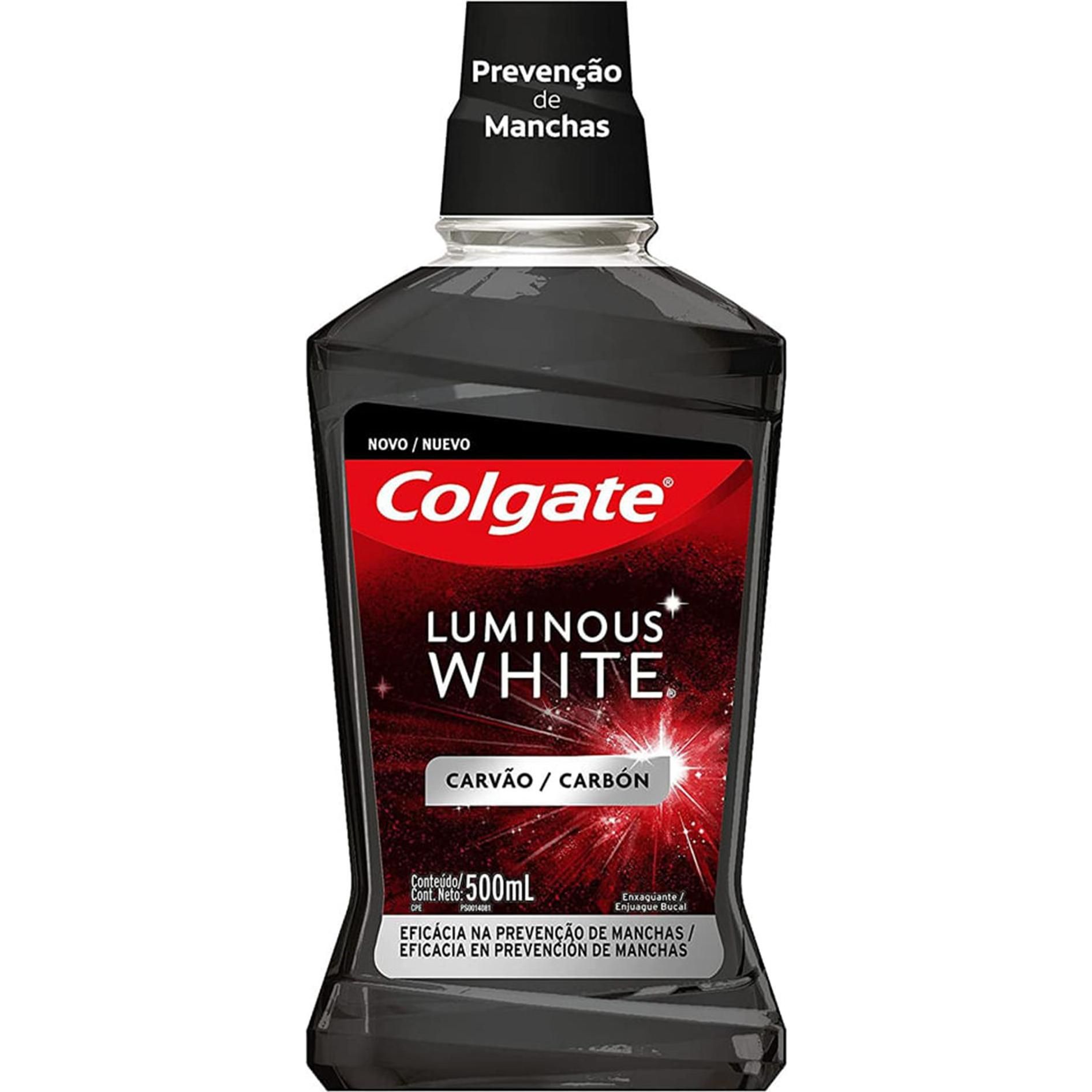 Enjuague Bucal Colgate Luminous White Con Carbon 500 ml