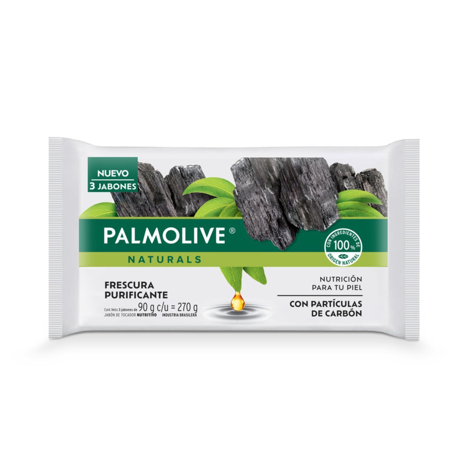 Jabón De Tocador Palmolive Naturals Charcoal (90 g) 3 Unidades