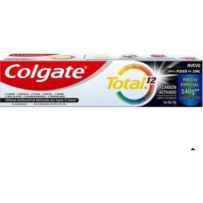 Pasta Dental Colgate Total Carbón Activado Con Flúor 140 g