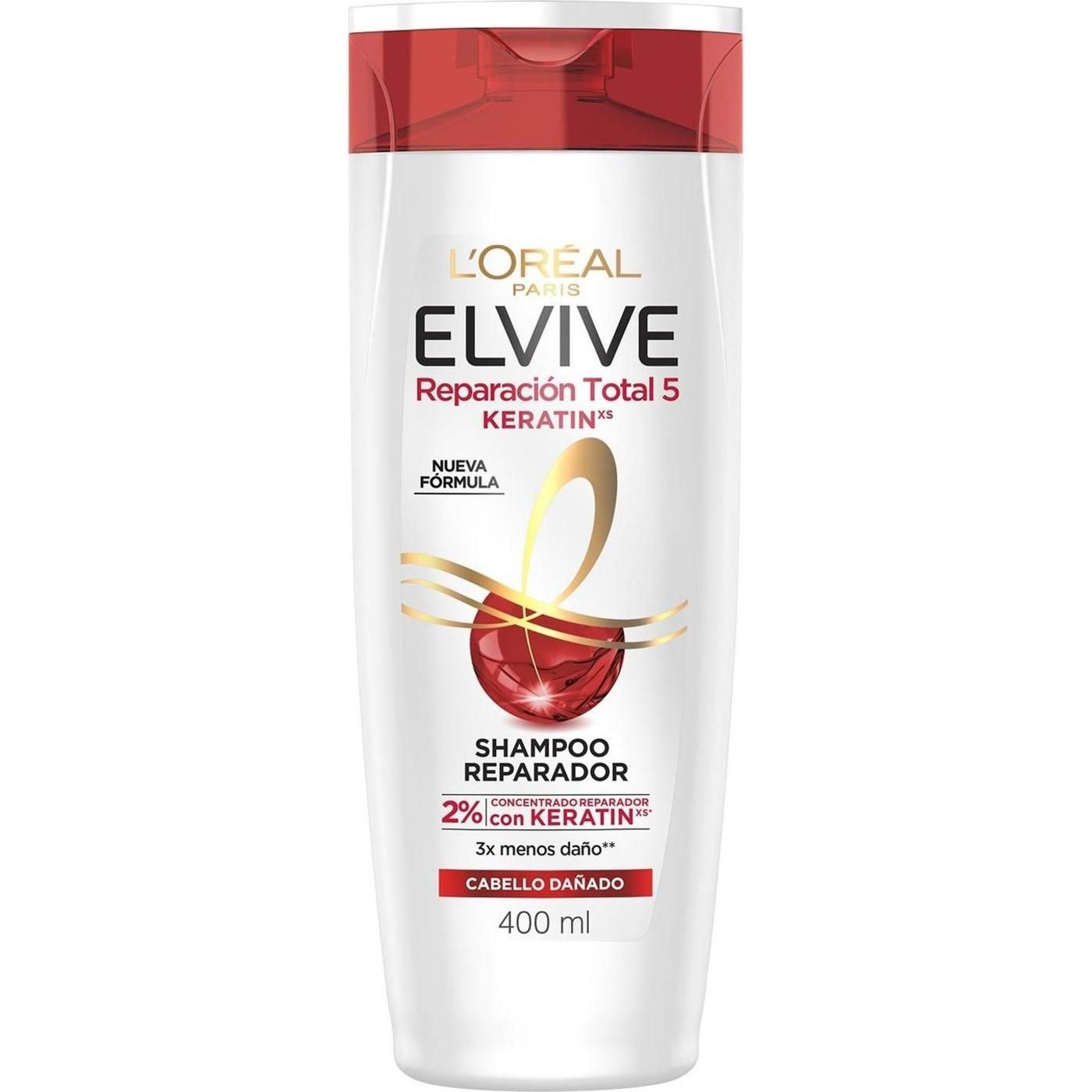 Shampoo Elvive L'Oréal Paris Reparacion Total 5 Keratin 400 ml