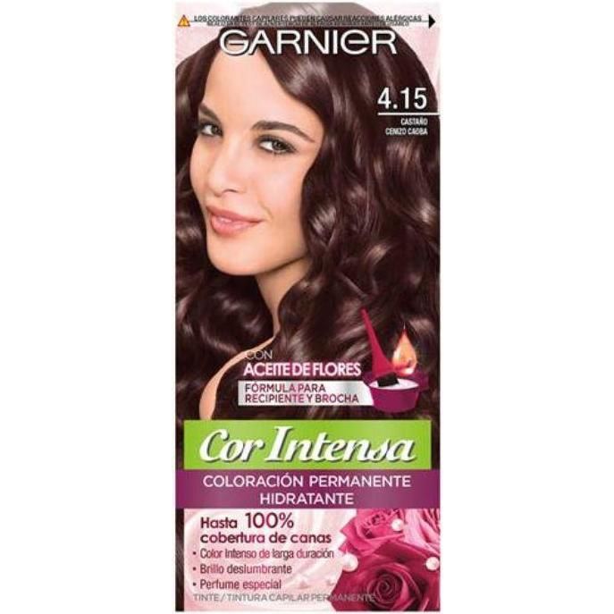 Tintura Garnier Nutrisse Coloracion Intensa 4.15 Castaño Cenizo Caoba 1 Unidad