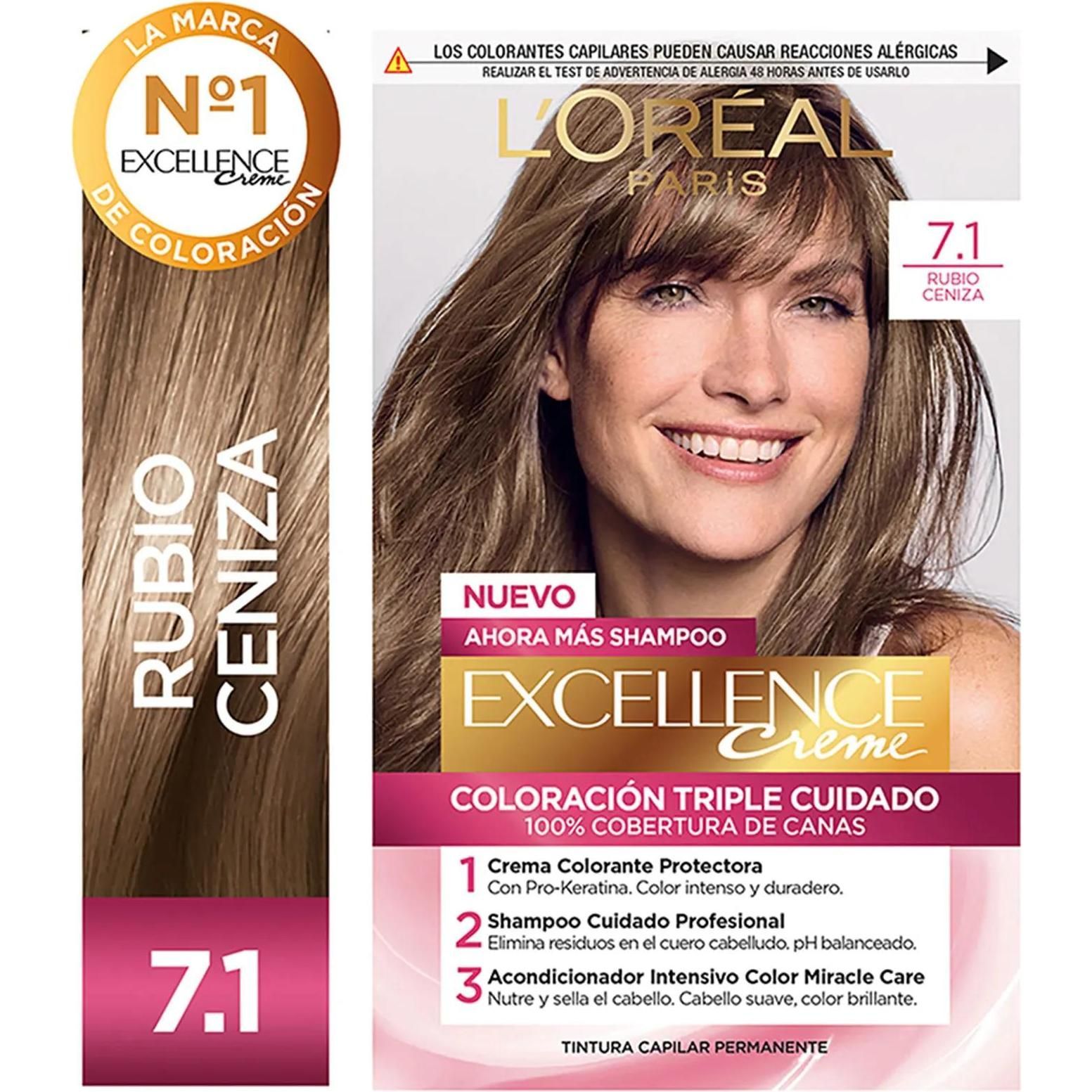 Color Permanente Excellence N 7.1 Excellence Rubio Ceniza 1 Unidad