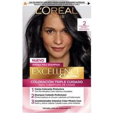 Color Permanente L'Oreal N2 Excellence Negro Profundo 1 Unidad