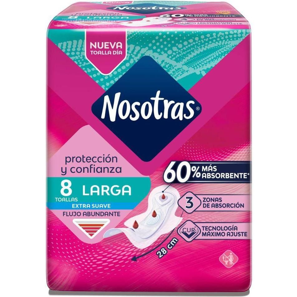 Toalla Higiénica Nosotras Larga Tela 8 Unidades