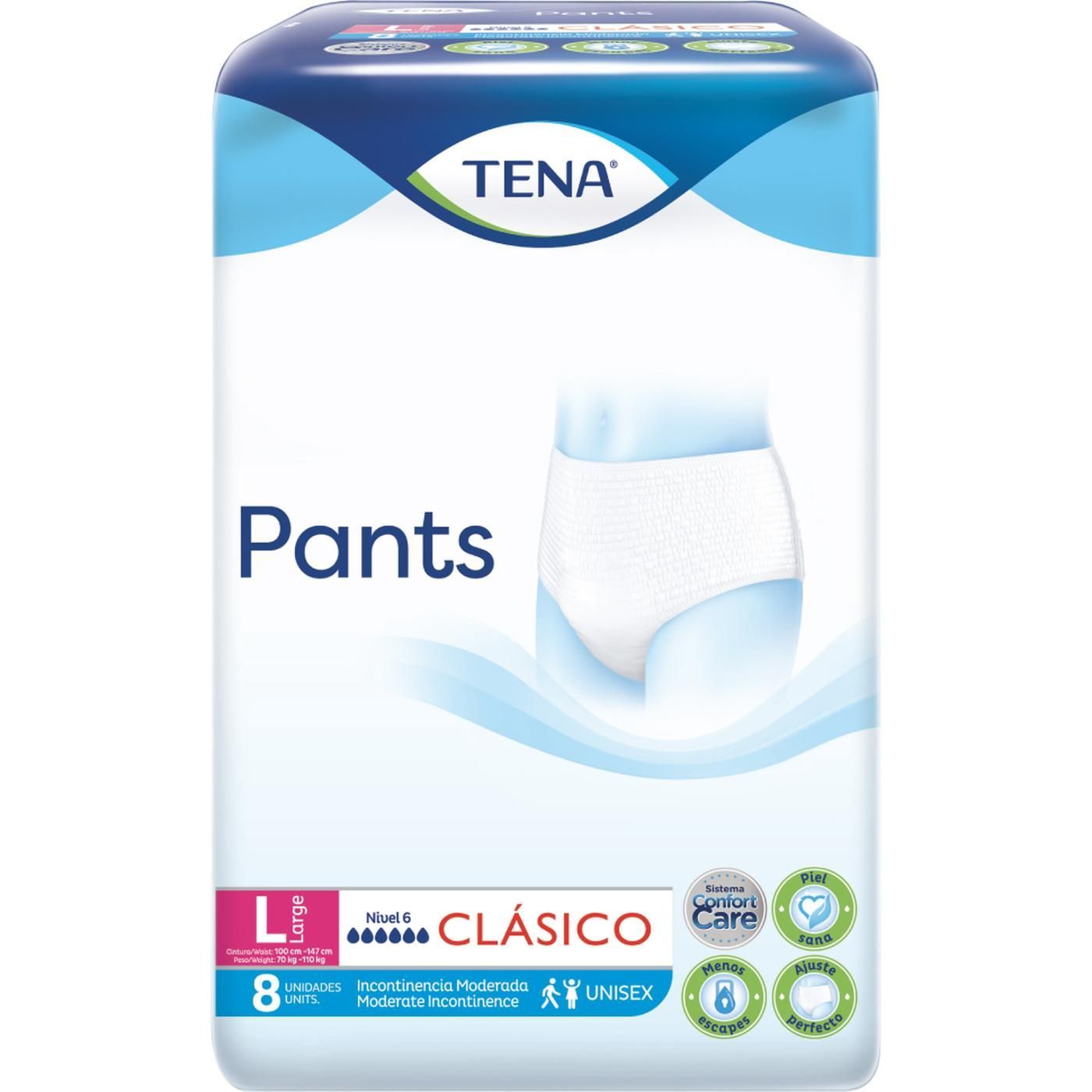 Ropa interior Tena Pants Clásico Talle L 8 Unidades
