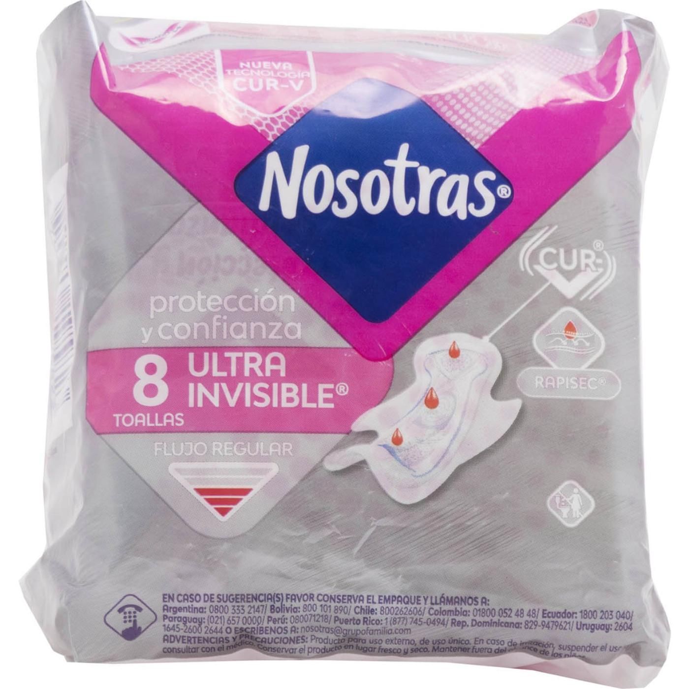 Toalla Femenina Nosotras Ultra Invisible Rapisec 8 Unidades