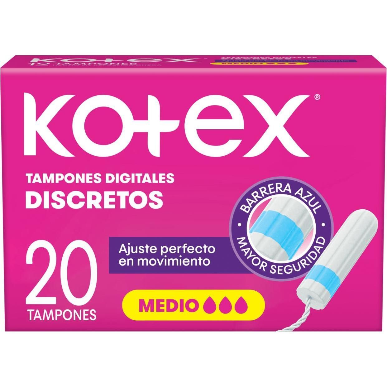 Tampones Digitales Kotex Medio 20 Unidades