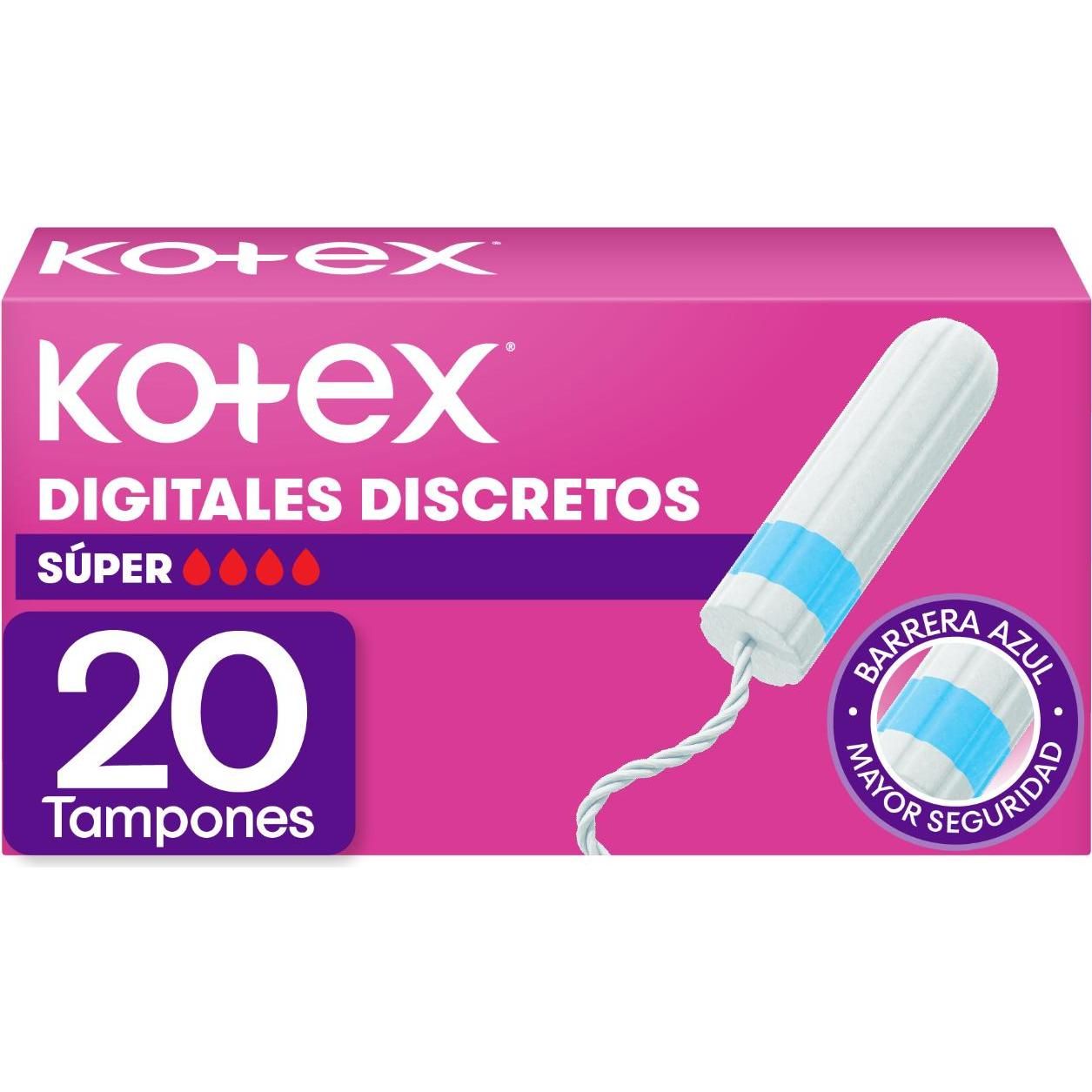 Tampones Kotex Digitales Super 20 Unidades