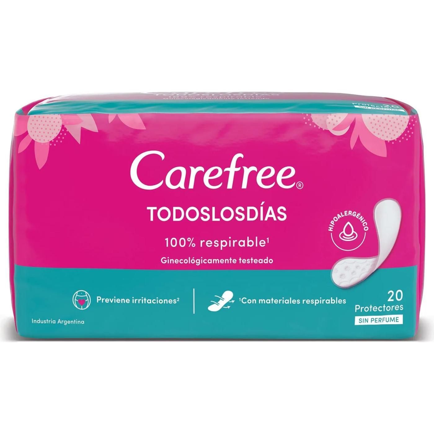 Protectores Diarios Carefree Todos Los Días 20 Unidades