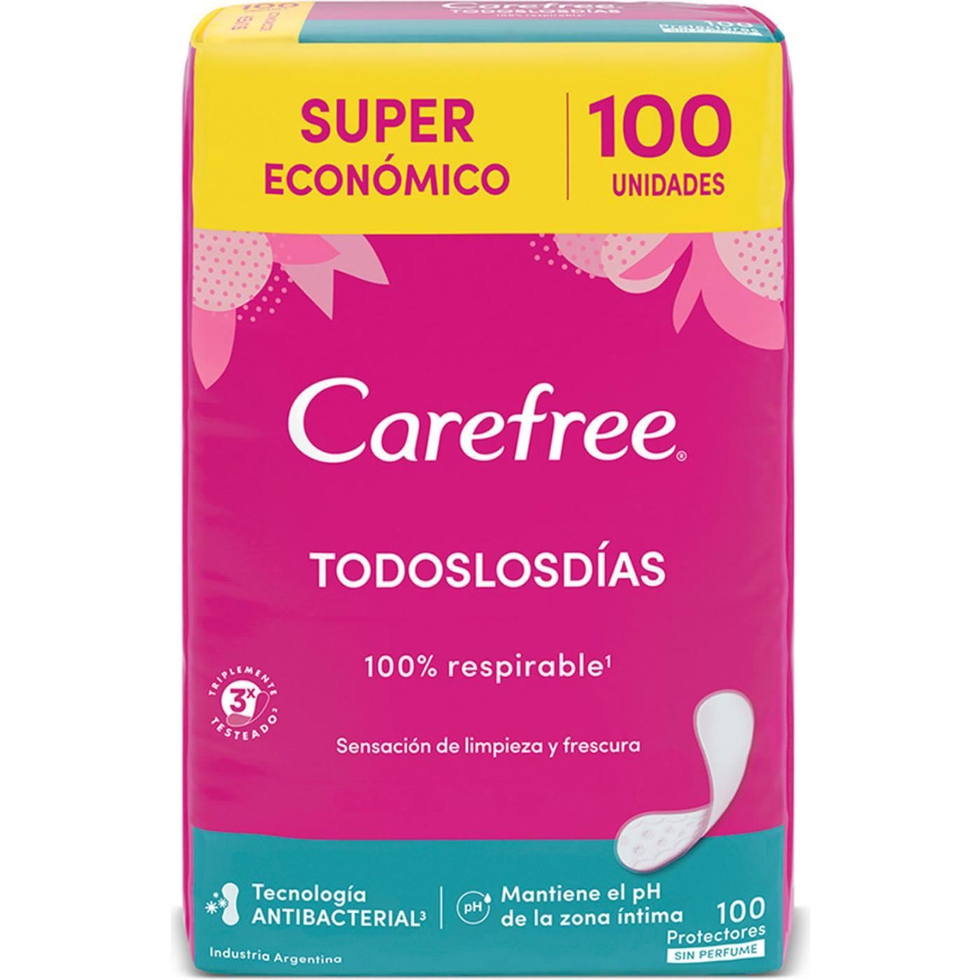 Protectores Diarios Carefree Todos Los Días 100 Unidades