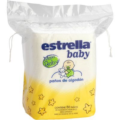 Algodón Estrella Baby En Paños 50 Unidades