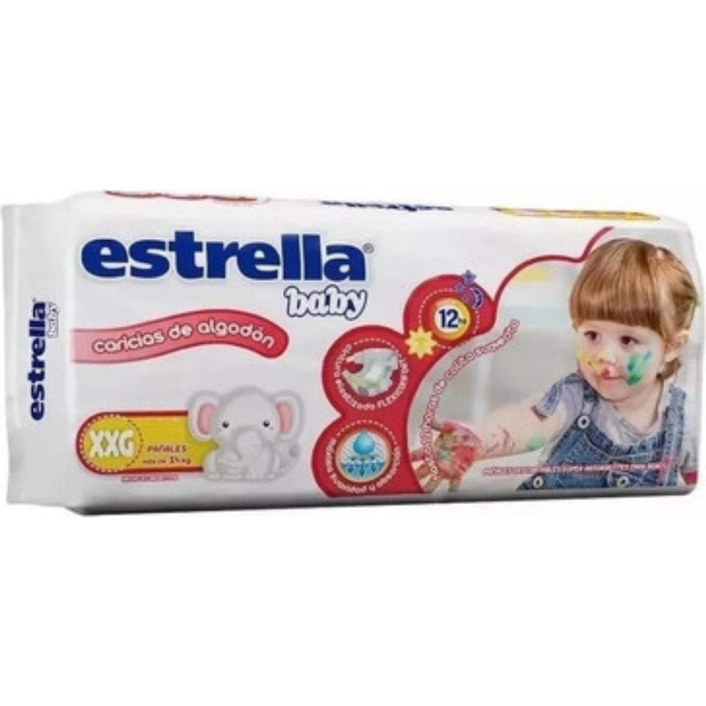 Pañales Estrella Baby Caricias De Algodón XXG (+ 14 kg). 8 Unidades