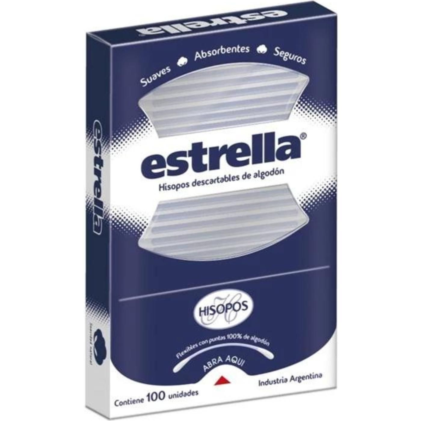 Hisopos Estrella Estuche 100 Un