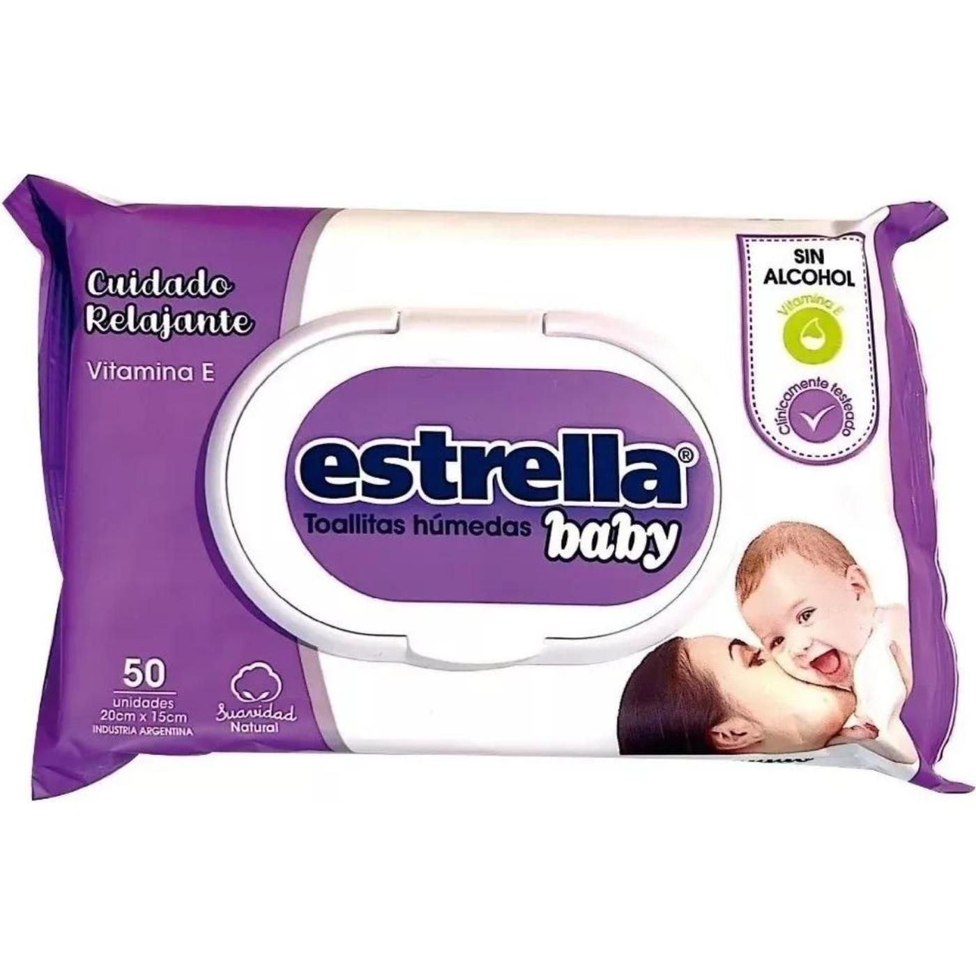 Toallas Húmedas Estrella Baby Cuidado Relajante 50 Unidades