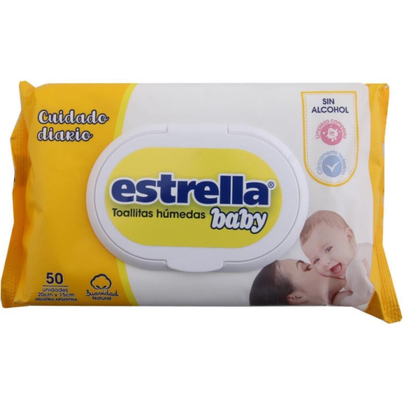 Toallitas Húmedas Estrella Cuidado Diario 50 Unidades