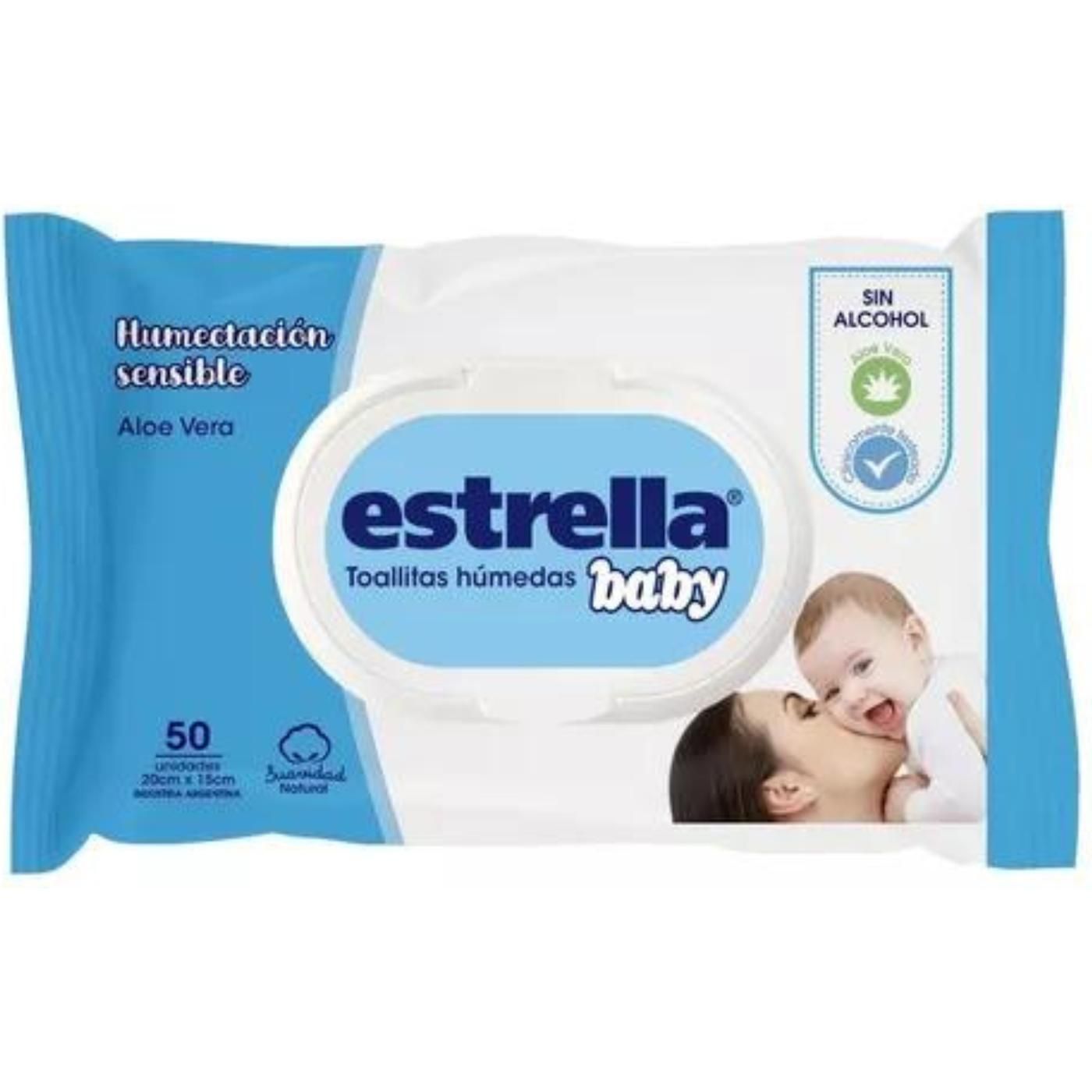 Toallas Húmedas Estrella Baby Humectación Sensitive 50 Unidades
