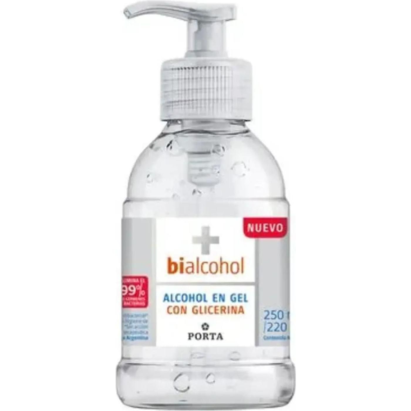 Alcohol En Gel Bialcohol Con Glicerina Con Valvula 250 ml