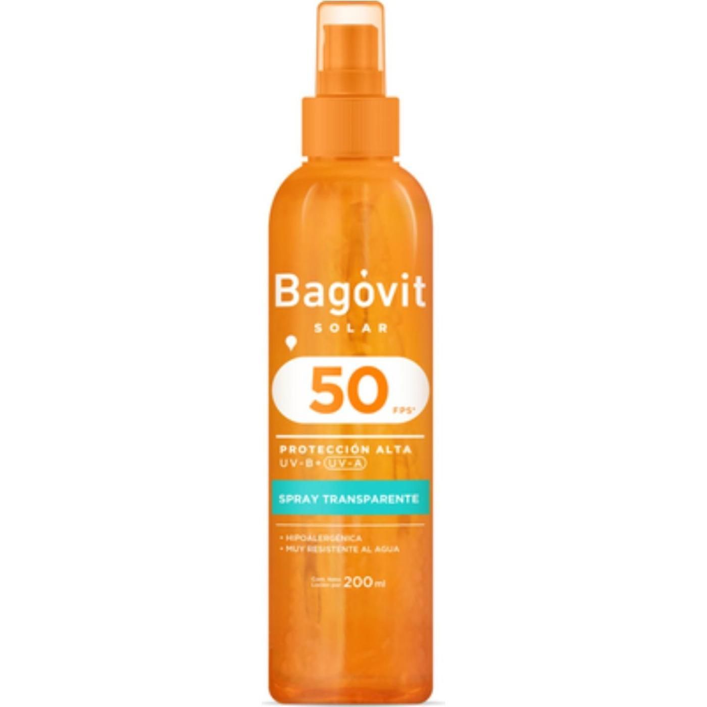 Protector Solar Bagóvit Fps 50 Spray Transparente 200 ml