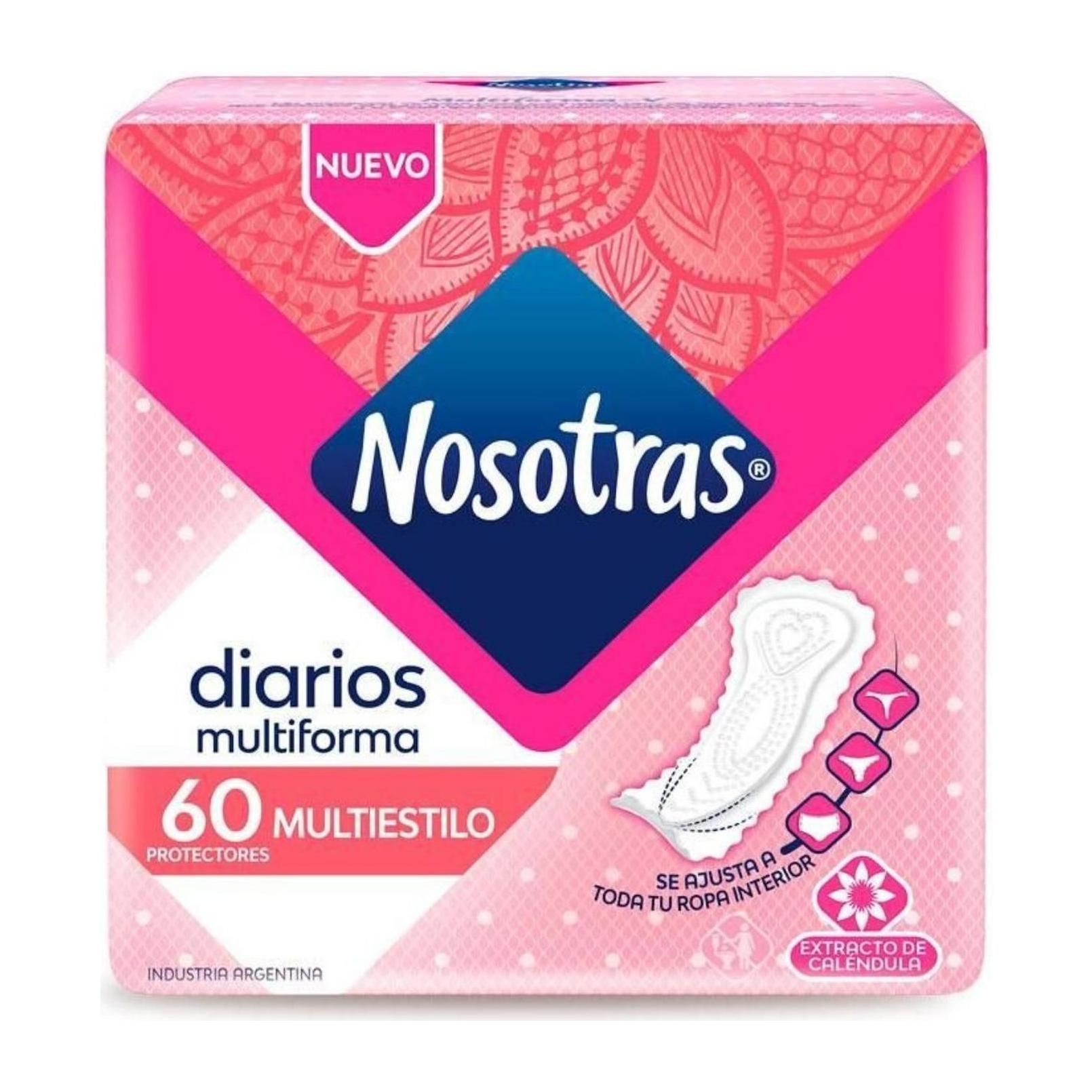 Protector Diario Multiestilo Con Caléndula Nosotras 60 Unidades