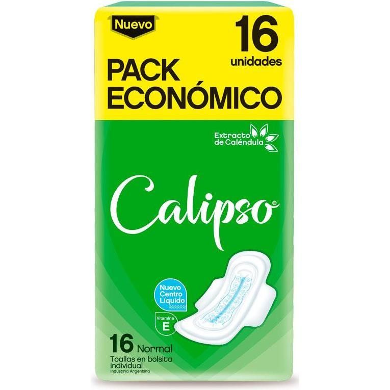 Toalla Femenina Calipso Normal Con Gel 16 Unidades