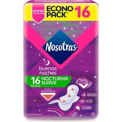 Toalla Femenina Nosotras Buenas Noches Suave 16 Unidades