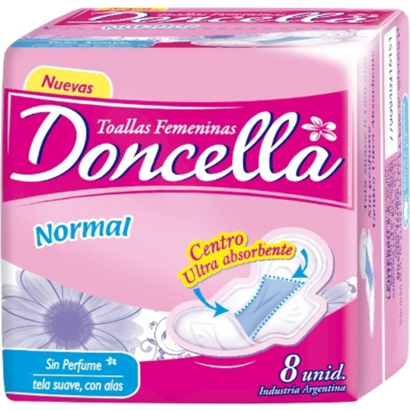 Toallas Femeninas Doncella Normales 8 Unidades