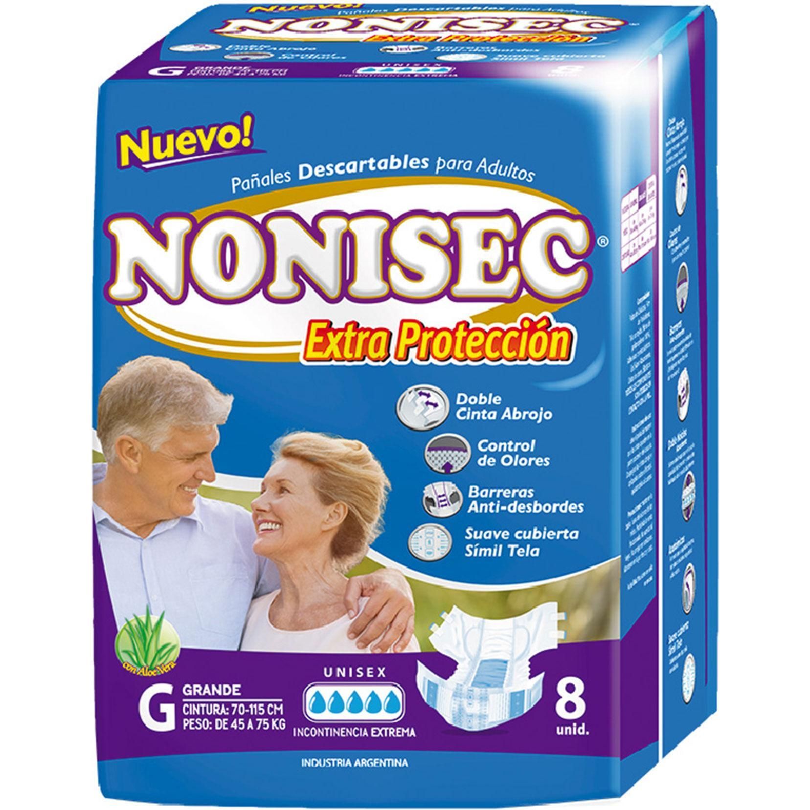 Pañal para adulto Nonisec G Extra Protección 8 Unidades