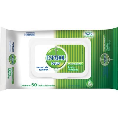 Toallas Antibacteriales Espadol Dettol 50 Unidades