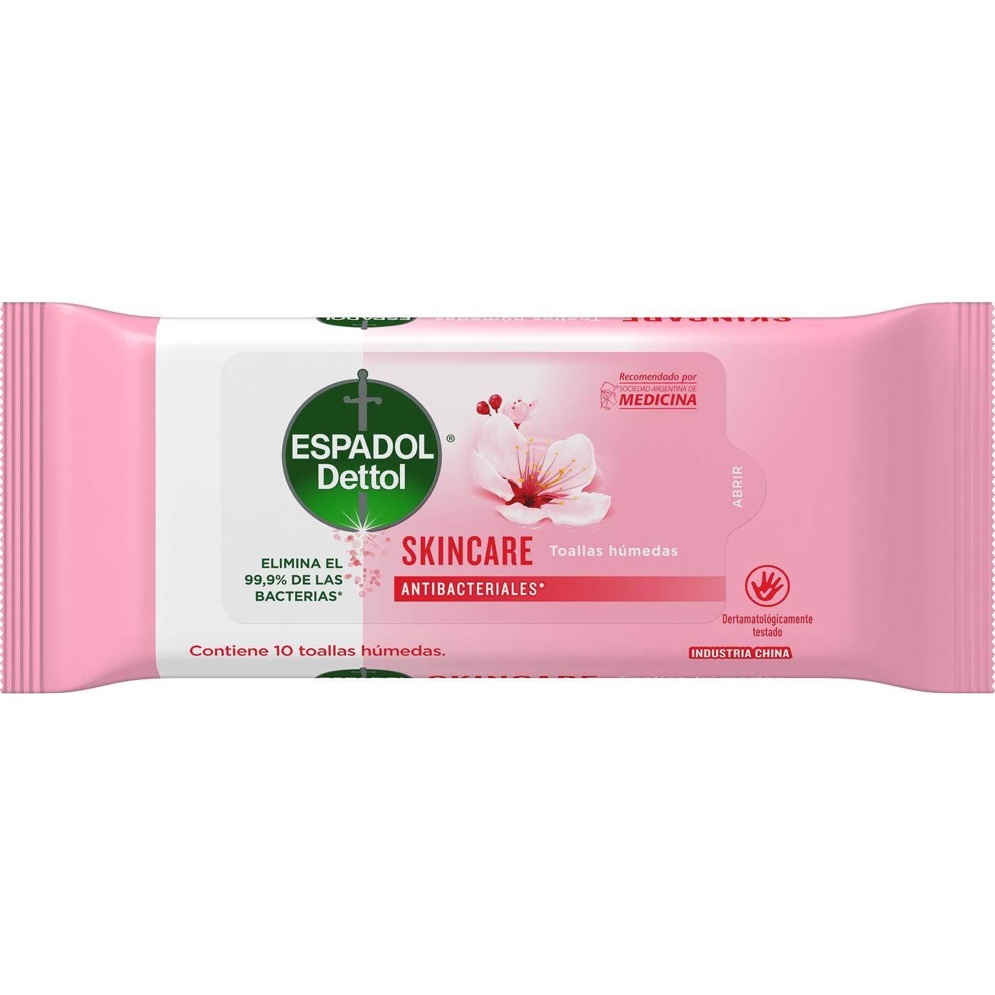 Toallas Húmedas Espadol Dettol Skincare 10 Unidades