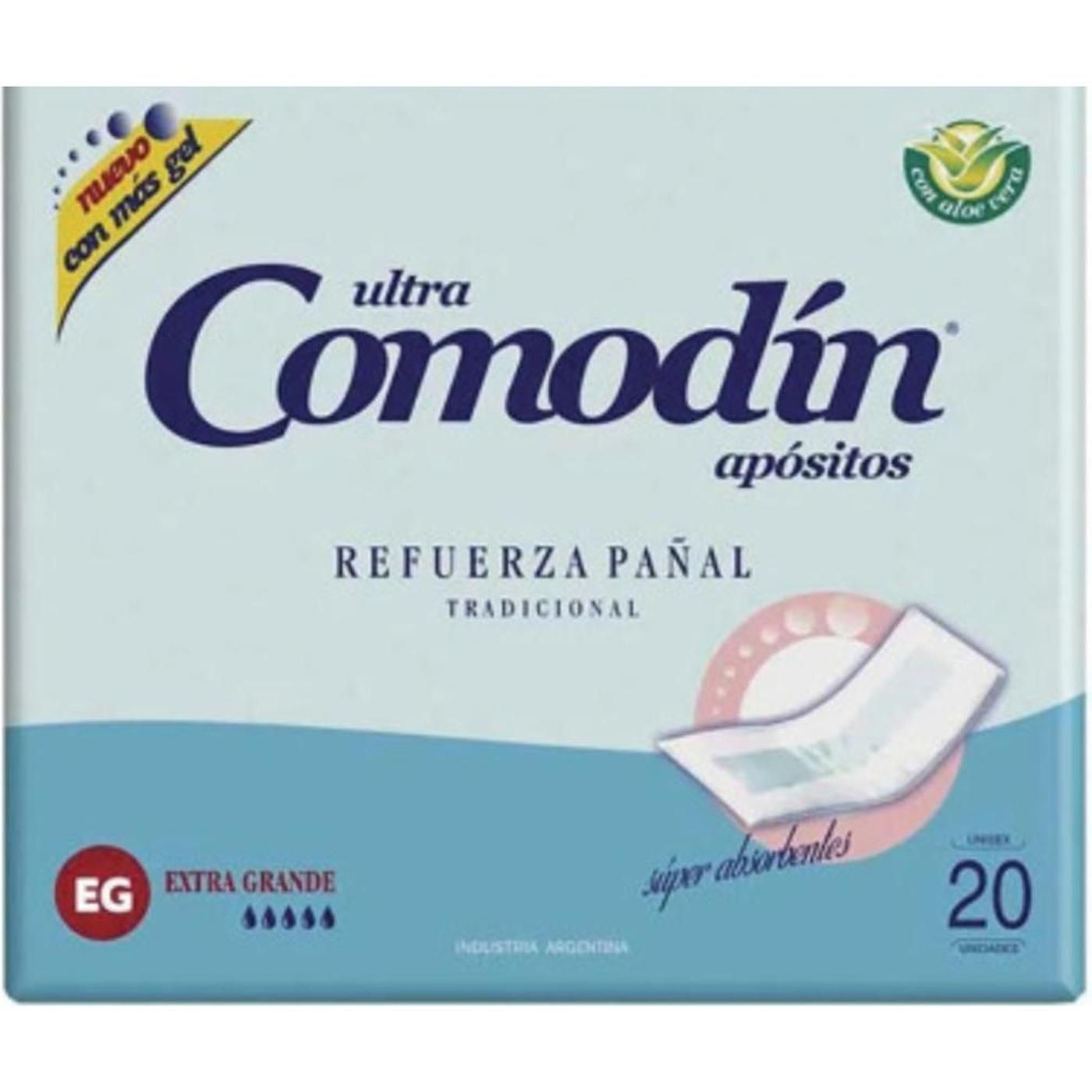 Apósitos Comodin Refuerza Pañal Tradicional Grande 20 Unidades