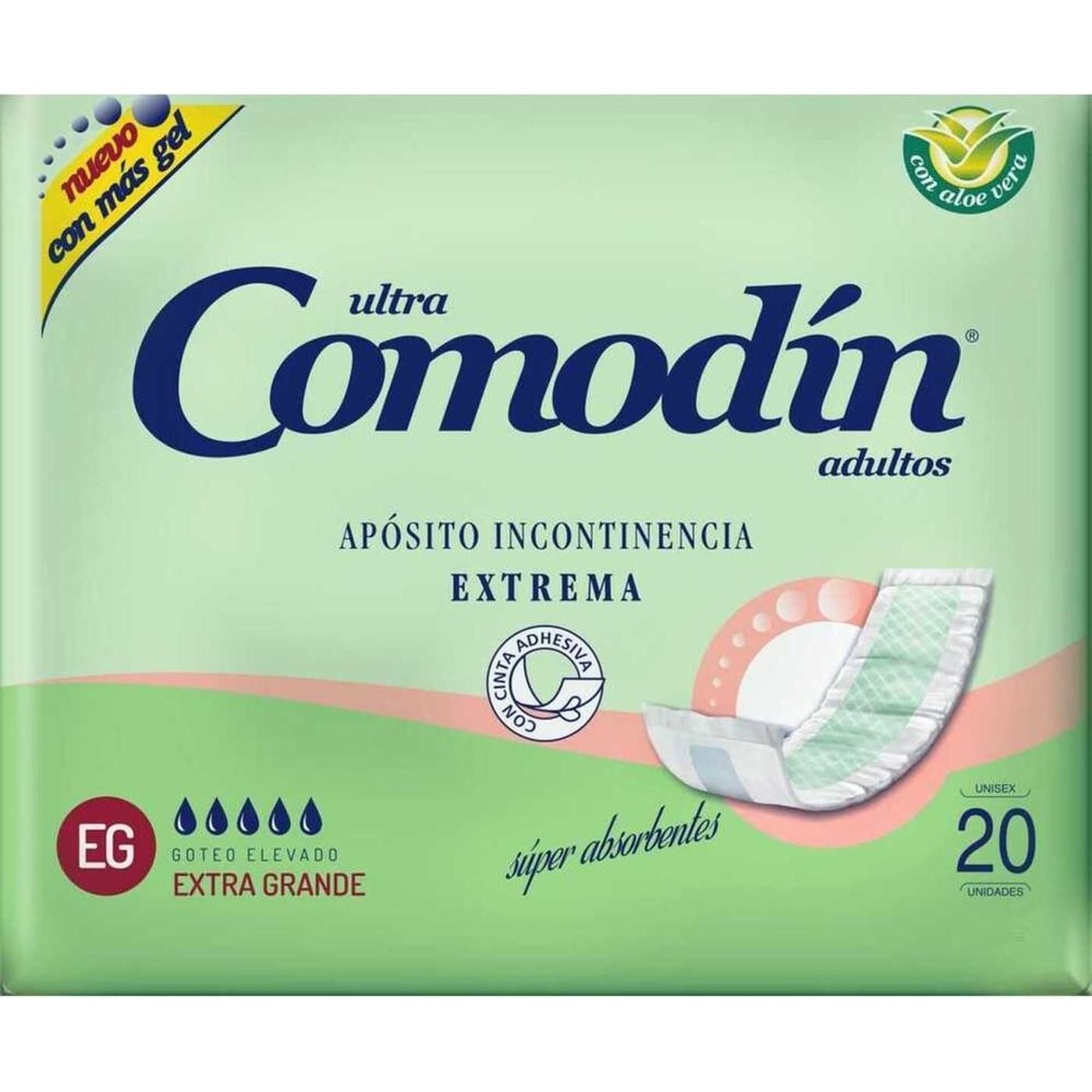 Aposito Incontinencia Extrema Comodín Extrema Grande 20 Unidades